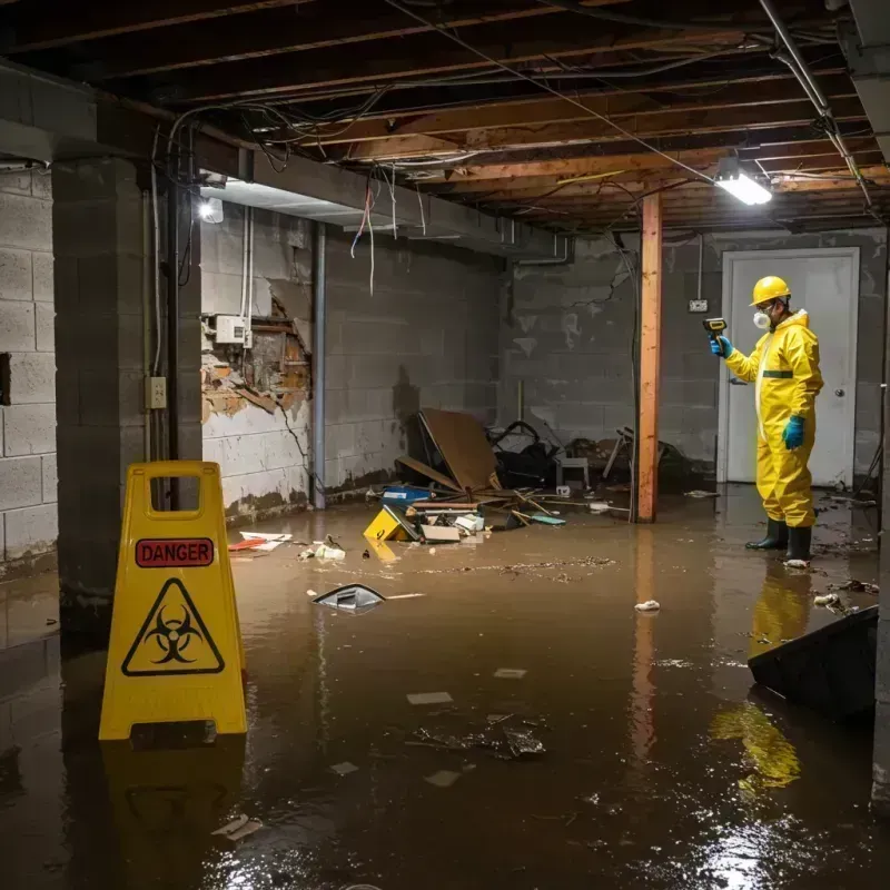 Flooded Basement Electrical Hazard in Ashford, WI Property